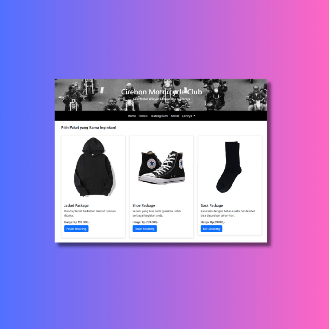 Screenshot proyek Cirebon Motor Club