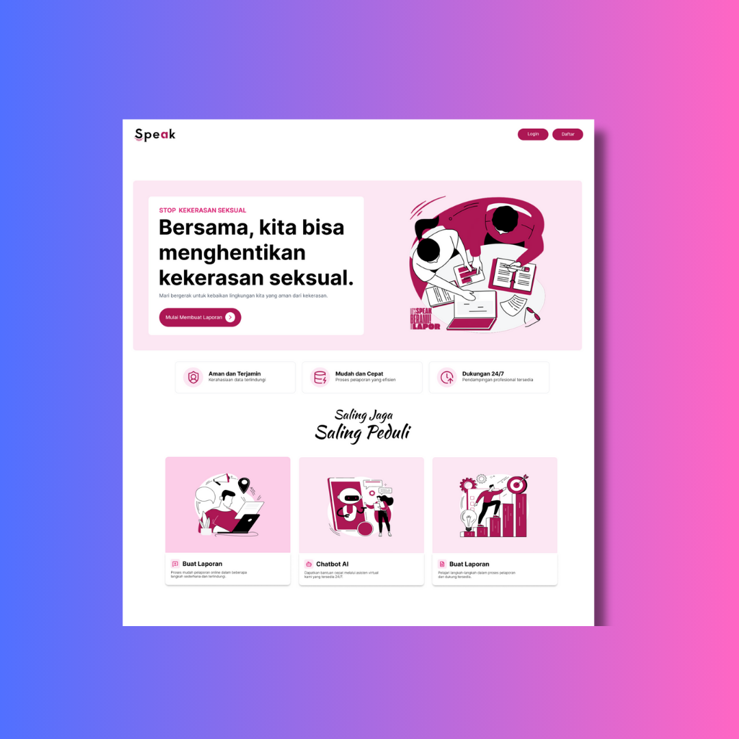 Screenshot proyek SPEAK (UI/UX)