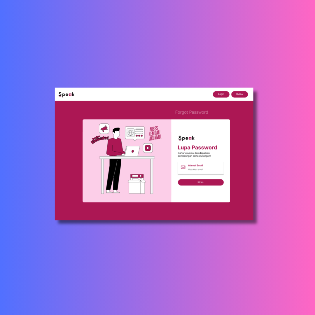 Screenshot proyek SPEAK (UI/UX)