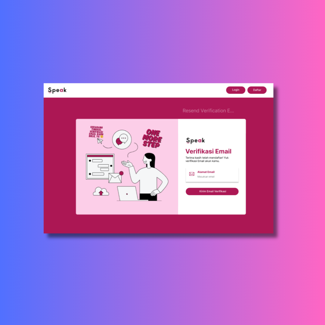Screenshot proyek SPEAK (UI/UX)